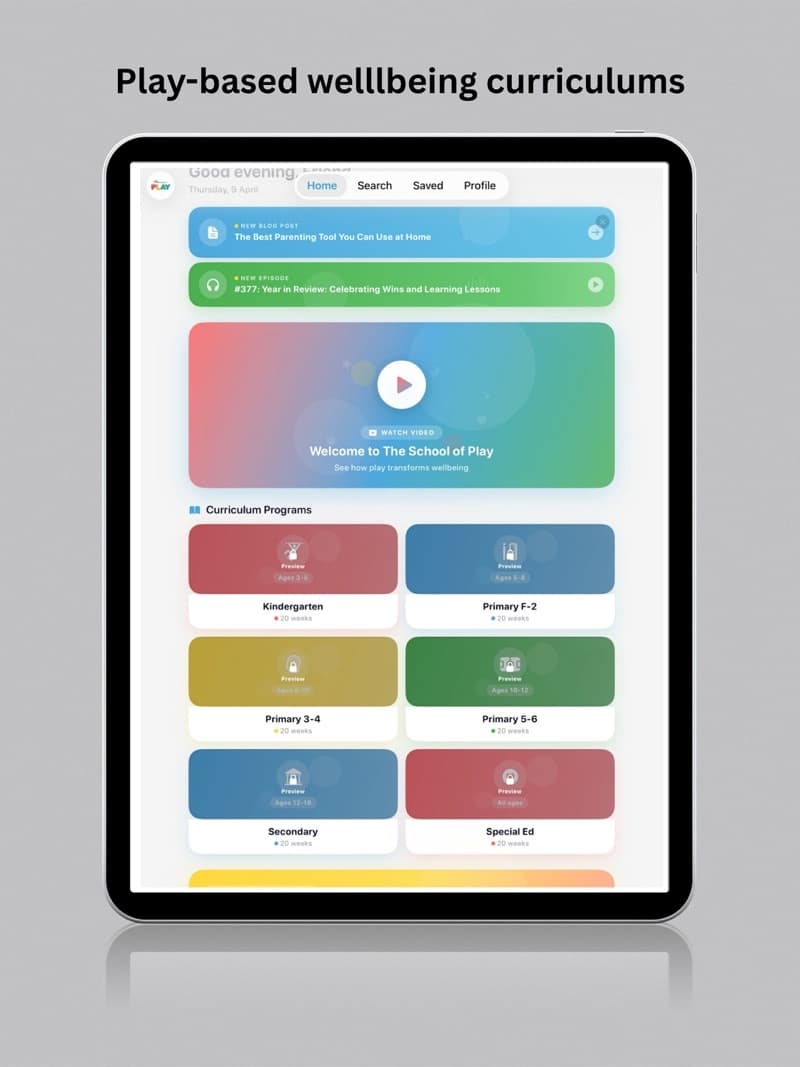 School of Play app, daily mission