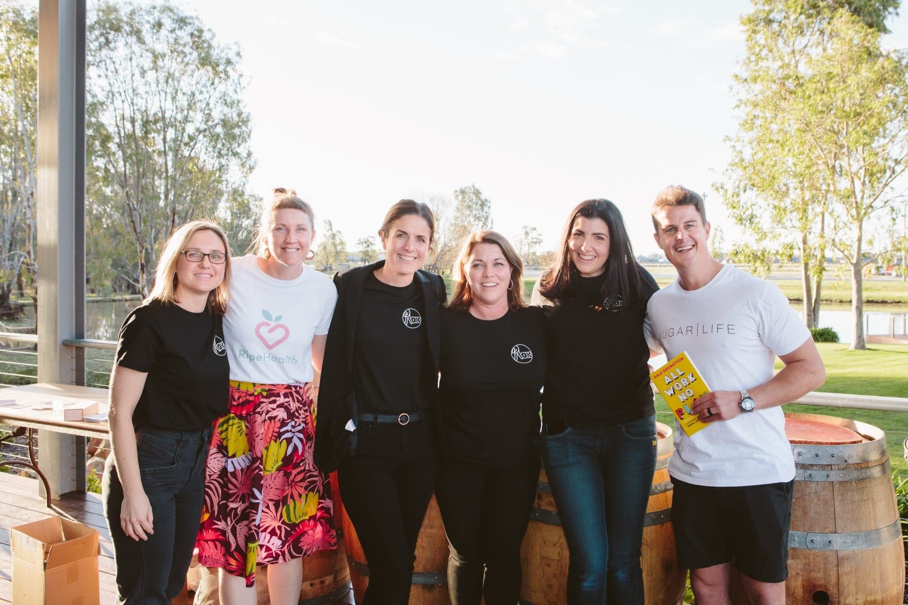 A school leadership team together after a workshop